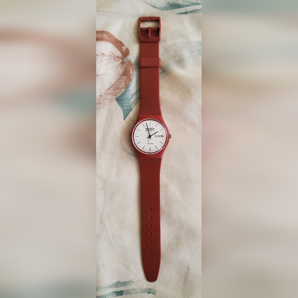 VINTAGE SWATCH WATCH 1983 G-700 RARE PROTOTYPE Brick Color GVC